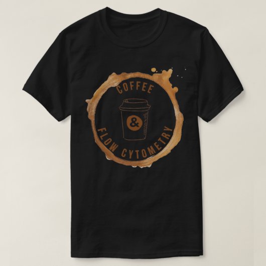 T-shirt Cytométrie café et flux avec anneau café (Design devant)