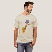 T-shirt CZ- Chouette et chemise saxophone (Devant entier)