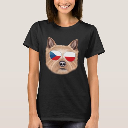 T-shirt Czech Flag Norwich Terrier Dog Czech Republic Pock (Devant)