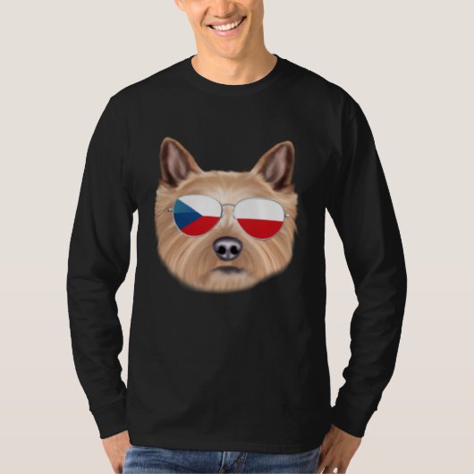 T-shirt Czech Flag Norwich Terrier Dog Czech Republic Pock (Devant)