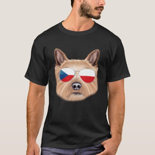 T-shirt Czech Flag Norwich Terrier Dog Czech Republic Pock (Devant)