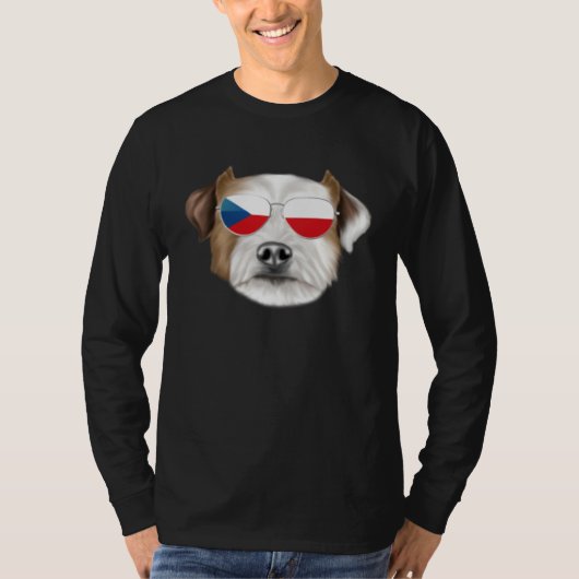 T-shirt Czech Flag Parson Russell Terrier Dog Czech Republ (Devant)