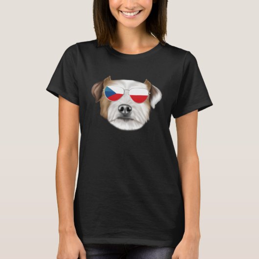 T-shirt Czech Flag Parson Russell Terrier Dog Czech Republ (Devant)