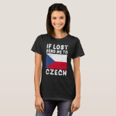 T-shirt Czech Flag Souvenir If lost send me to Czech (Devant entier)