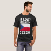 T-shirt Czech Flag Souvenir If lost send me to Czech (Devant entier)