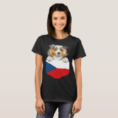 T-shirt Czech Republic Flag Australian Shepherd Dog In Poc (Devant entier)