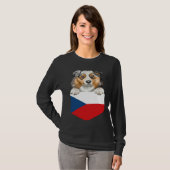 T-shirt Czech Republic Flag Australian Shepherd Dog In Poc (Devant entier)