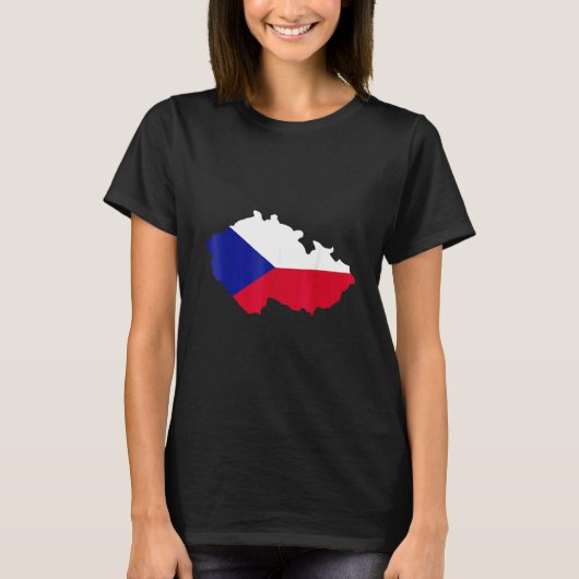 T-shirt Czech Republic map flag (Devant)