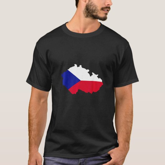 T-shirt Czech Republic map flag   (Devant)