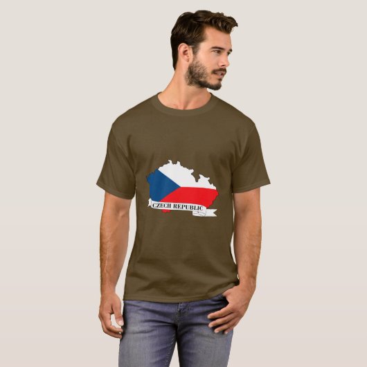 T-shirt Czechia flag map (Devant entier)