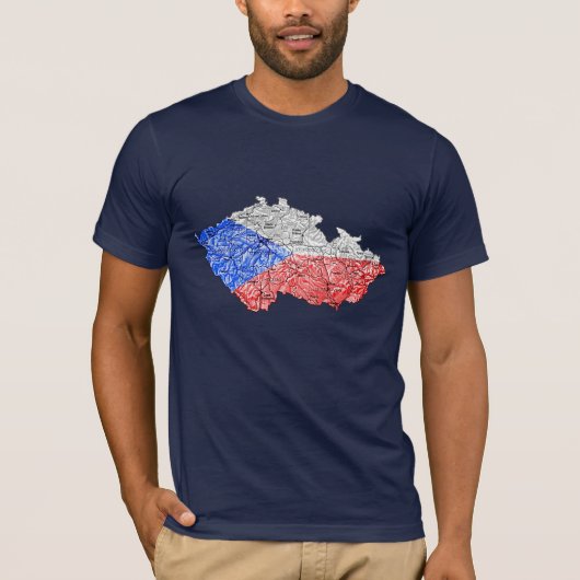 T-shirt Czechia Flagcolor Map (Devant)