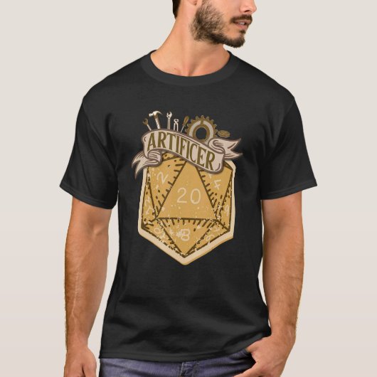 T-shirt D20 Dice Artificer Rpg Classe Tabletop Roleplay (Devant)
