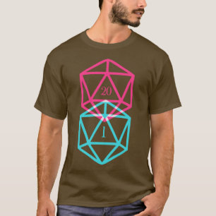T-shirt D20 Dice Critique échec et naturel 20 Tabletop RPG