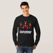 T-shirt D20 Dragons Tabletop Dungeon Classe Sorcier (Devant entier)