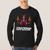 T-shirt D20 Dragons Tabletop Dungeon Classe Sorcier (Devant)