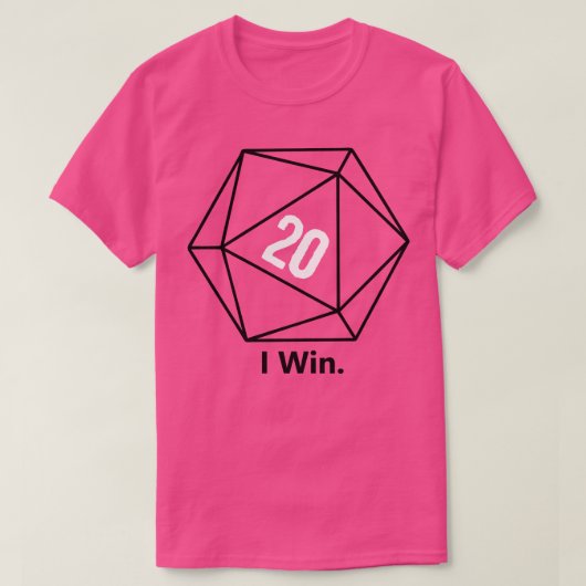 T-shirt D20 Je gagne Funny RPG Gamer (Design devant)