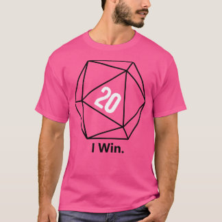 T-shirt D20 Je gagne Funny RPG Gamer