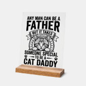 T-Shirt D avec citation de Papa Chat gravure vinta (Angle)