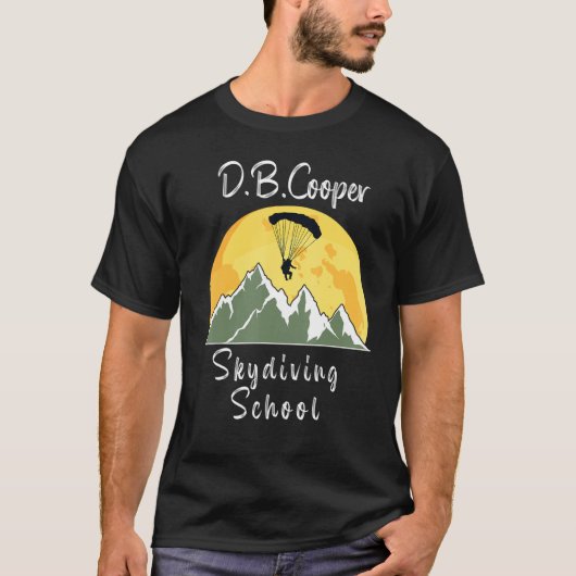 T-shirt D B Coopers Skydiving School Retro Sunset Moon (Devant)