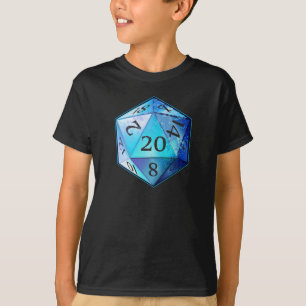 T-shirt D&D COBALT bleu et noir de d20 meurent