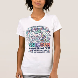 T-Shirt D Département d'ingénierie de Licorne Typo