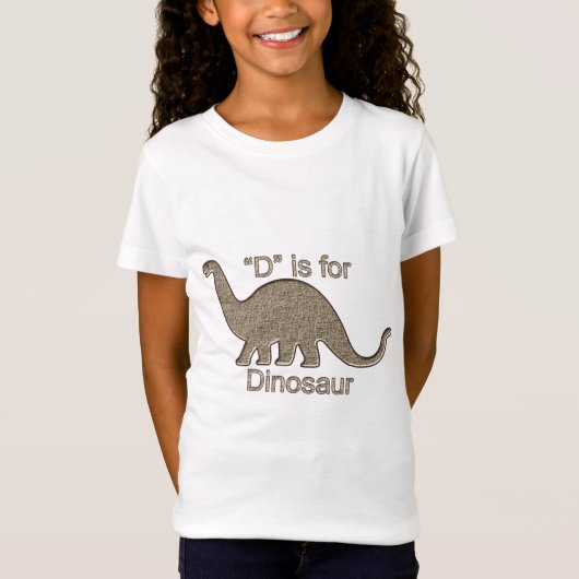 T-Shirt D est pour le dinosaure (Devant)