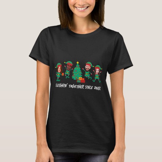 T-shirt D Funny Face Photo Christmas Elf (Devant)