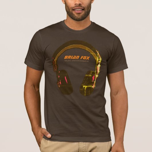 T-shirt D.J. Musique divertissement brun (Devant)