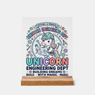 T-Shirt D Licorne Département d'ingénierie Typogra
