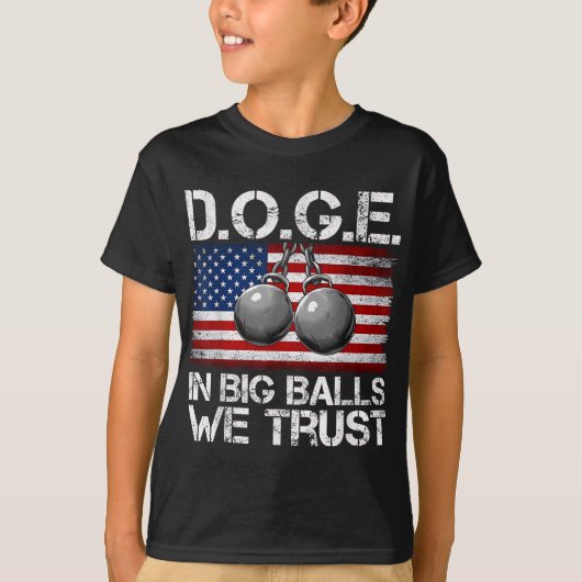 T-shirt D.o.g.e. En Big We Trust Drôle Trump Drapeau Améri (Devant)