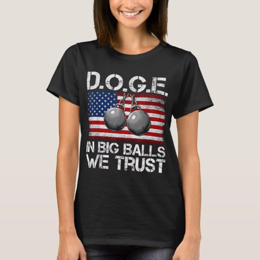 T-shirt D.o.g.e. En Big We Trust Drôle Trump Drapeau Améri (Devant)