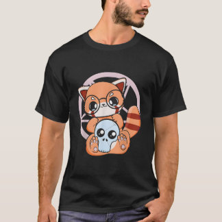 T-shirt Dã­A De Los Muertos Red Panda Mexico Pajama Pastel