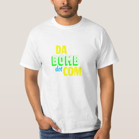T-shirt Da Bomb point com Novelty Funny Retro 90s (Devant)