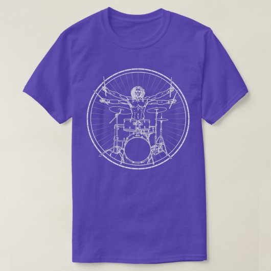 T-shirt Da Vinci Drummer Drum Music Cadeau (Design devant)