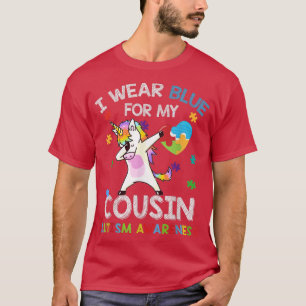T-shirt Dab Autism Unicorn Puzzle Heart I Wear Blue For My