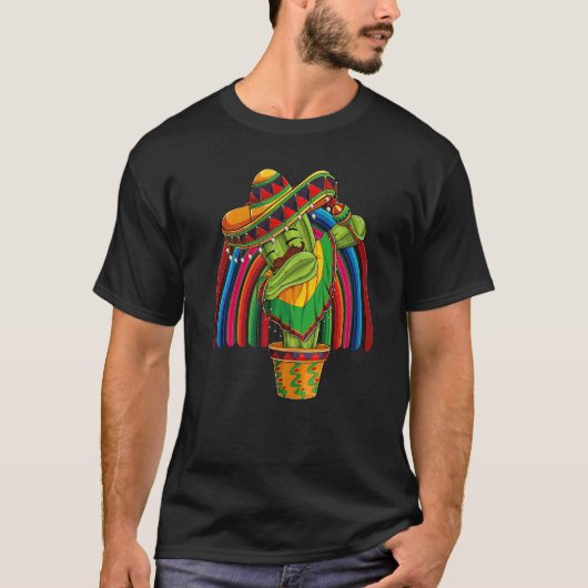 T-shirt Dab Cactus Cinco De Mayo Mexicaine Fiesta Boy Kids (Devant)