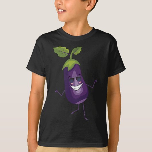 T-shirt Dab Eggplant Danser Dabbing Eggplant Fruits (Devant)