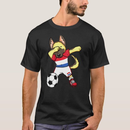 T-shirt Dab German Shepherd Pays-Bas Fans de football Jers (Devant)