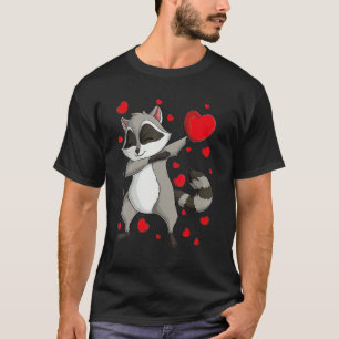 T-shirt Dab Jungle Animaux Dabbing Raccoon Saint-Valentin