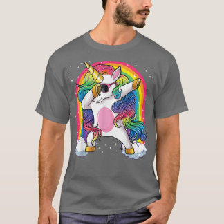 T-shirt Dab Licorne Arc-en-ciel Garçons Enfants Hommes Dab