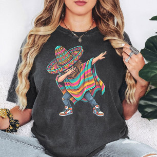 T-shirt Dab Mexicain Drôle Chapeau Poncho Fiesta