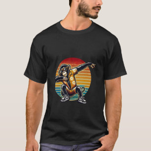 T-shirt Dab rétro Dancing Chimpanzé Singe avec Sunglasse