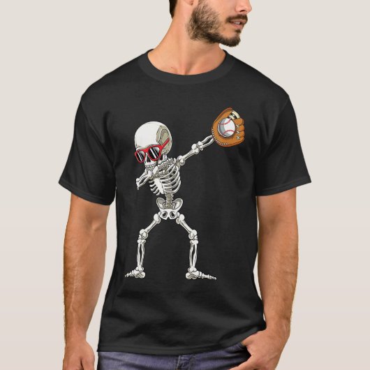 T-shirt Dab Skeleton  Dabbing Skeleton Baseball Boys Hallo (Devant)