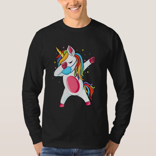 T-shirt Dab Unicorn Dabbing Unicorn Bouche Garde Respirati (Devant)