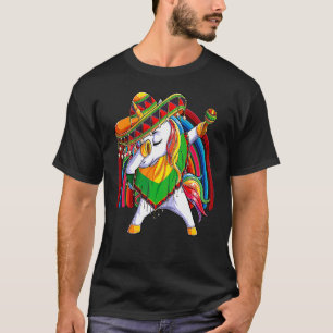 T-shirt Dab Unicorn Poncho Sombrero Cinco De Mayo Kids Gir