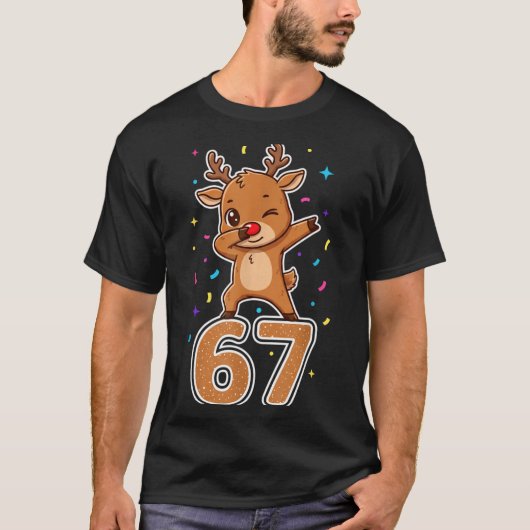 T-shirt Dabbing 67 Reindeer 67 Funny Six Seven Meme Gen Z (Devant)