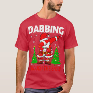 T-shirt Dabbing à travers la neige santa claus