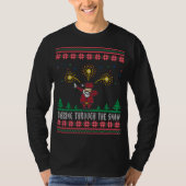 T-shirt Dabbing À Travers La Neige Santa Claus Douleur Lai (Devant)