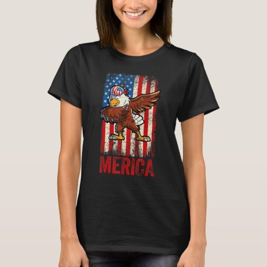 T-shirt Dabbing American Eagle 4 juillet Boys Hommes Améri (Devant)