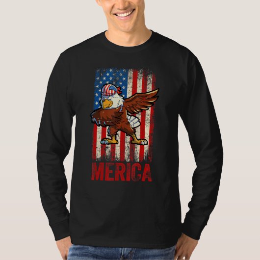 T-shirt Dabbing American Eagle 4 juillet Boys Hommes Améri (Devant)